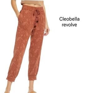Cleobella Terracotta Paisley Print Jogger Pants Size Extra Small